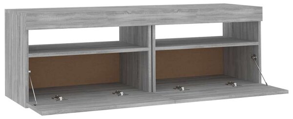 Sonoma Szürke LED-es TV Szekrény - 120x35x40 cm
