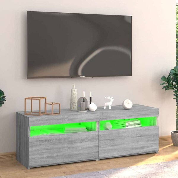Sonoma Szürke LED-es TV Szekrény - 120x35x40 cm