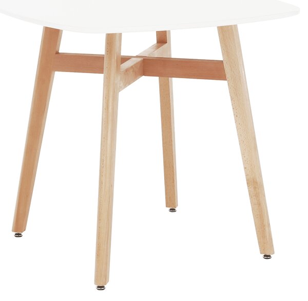 KONDELA Étkezőasztal, fehér/természetes fa, 80x80 cm, DEJAN 2 NEW