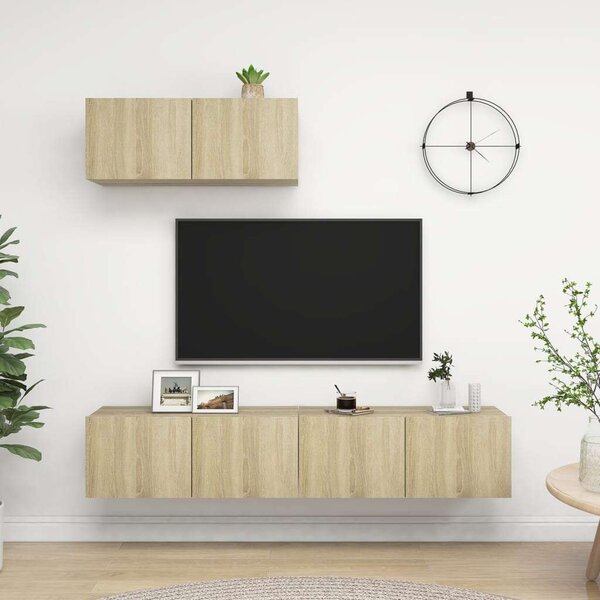 VidaXL Falra Szerelhető TV Szekrény Szett - Sonoma Tölgy - 80cm