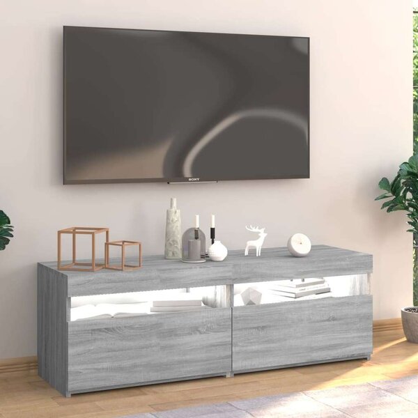 Sonoma Szürke LED-es TV Szekrény - 120x35x40 cm