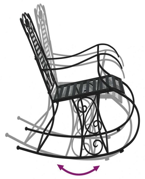Fekete acél hintapad 84 cm