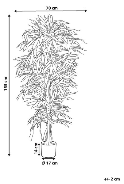 Műnövény LONGIFOLIA 155 cm Zöld