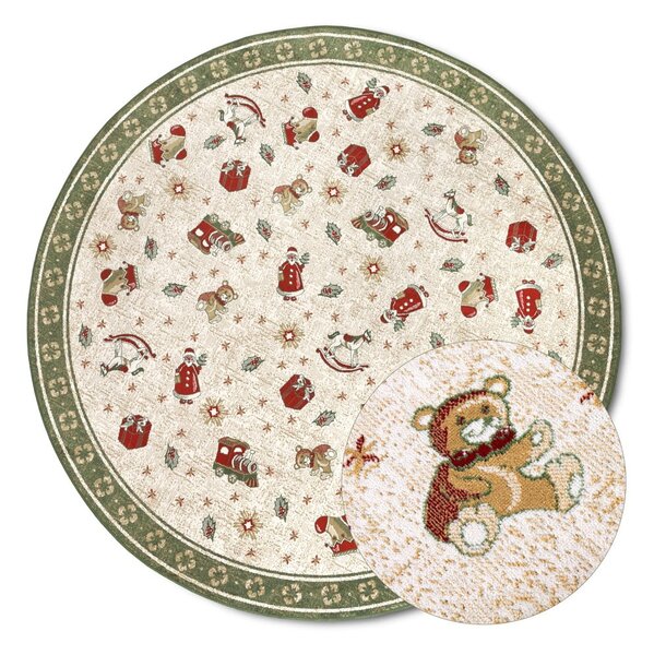 Zöld pamutkeverék kerek szőnyeg karácsonyi mintával ø 200 cm Toy's Delight Green Christmas – Villeroy&Boch