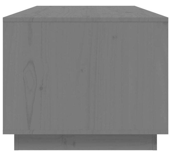 VIDAXL - Tömör Fenyőfa Dohányzóasztal Fiókkal - Szürke - 100x50x41 cm