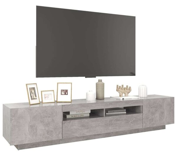 Modern TV-szekrény - Betonszürke - 200cm