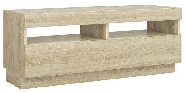 Sonoma tölgyszínű tv-szekrény led-lámpákkal 100 x 35 x 40 cm