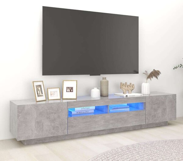 Modern TV-szekrény - Betonszürke - 200cm