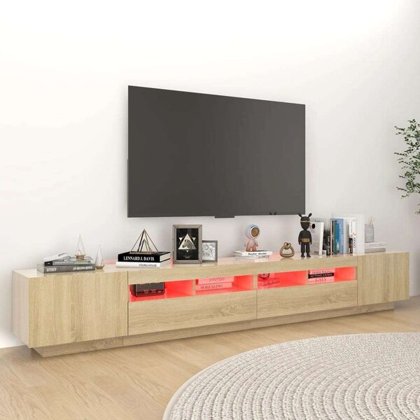 VIDAXL - Sonoma Tölgy TV Szekrény - LED - 260cm