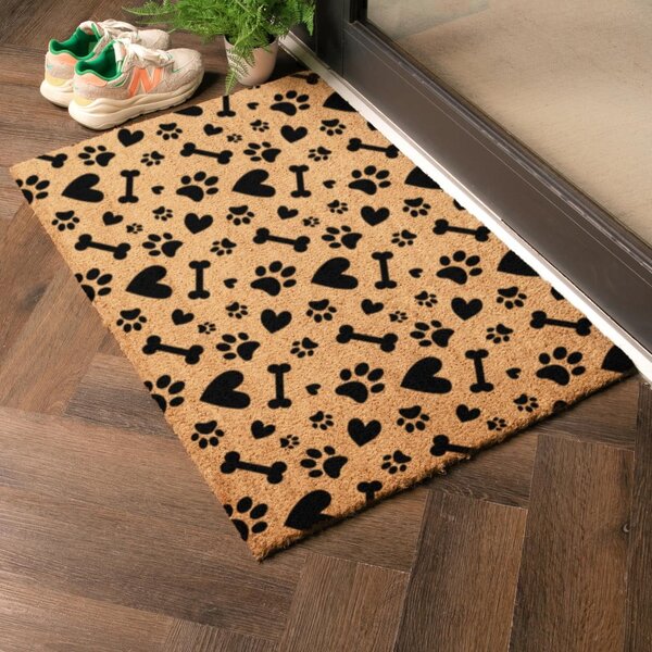 Kókuszrost lábtörlő 40x60 cm Paws and Bones – Artsy Doormats