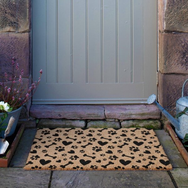 Kókuszrost lábtörlő 40x60 cm Paws and Bones – Artsy Doormats