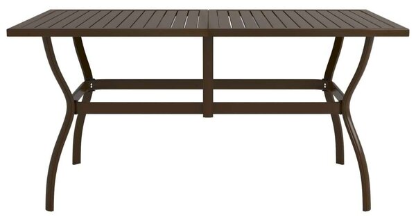 Acél Kerti Asztal - Barna - 140x80x72 cm