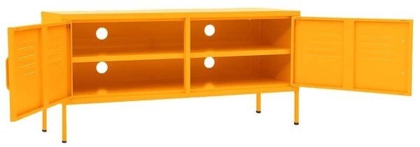 Modern Acél TV Szekrény - Mustársárga - 105x35x50 cm