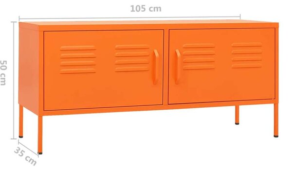 Acél TV-szekrény - Narancssárga - 105x35x50 cm