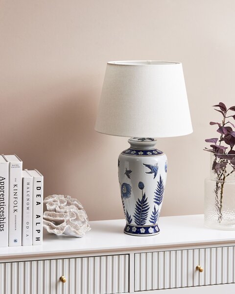 Asztali lámpa BIJELA Porcelán Fehér/kék