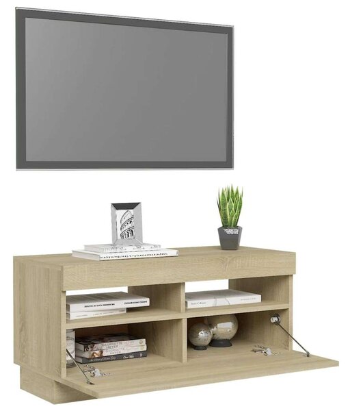 Modern TV Szekrény - Sonoma Tölgy - 80x35x40 cm