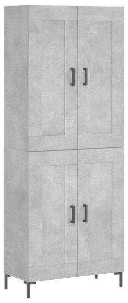 Betonszürke szerelt fa magasszekrény 69,5 x 34 x 180 cm