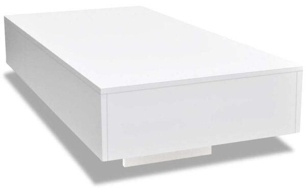 Modern Dohányzóasztal - Fehér Magasfényű - 115x55x31 cm