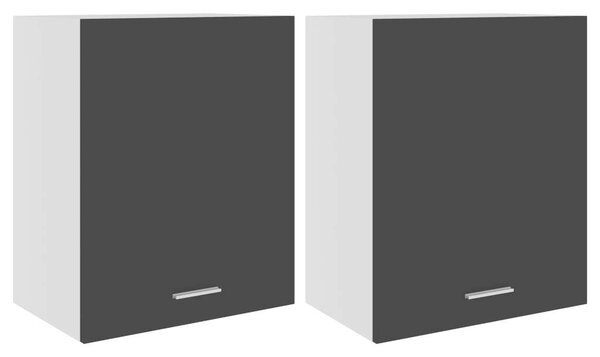 2 db Fekete Függőszekrény - 50x31x60 cm