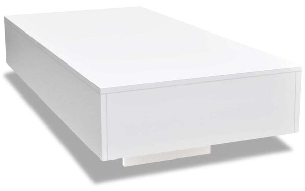 Modern Dohányzóasztal - Fehér Magasfényű - 115x55x31 cm