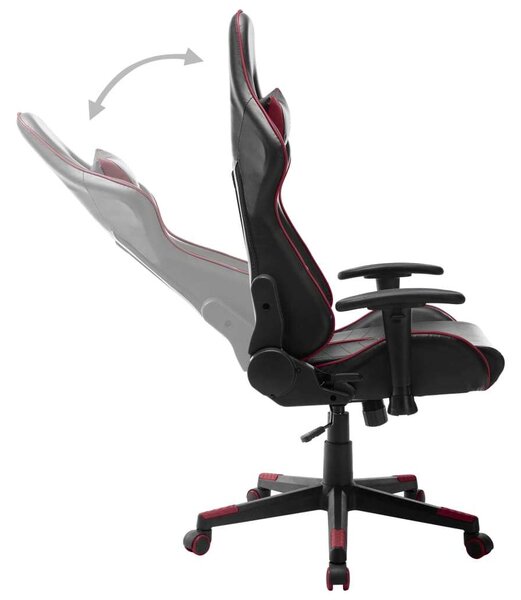 Gamer Szék - Fekete-Bordó - Műbőr - Állítható Magasság