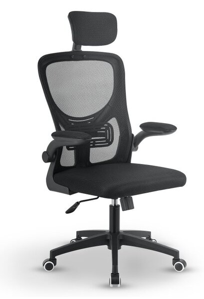 Ergonomikus irodai szék fejtámlával fekete