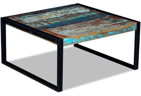 Rusztikus Újrahasznosított Fa Dohányzóasztal - 80x80x40 cm