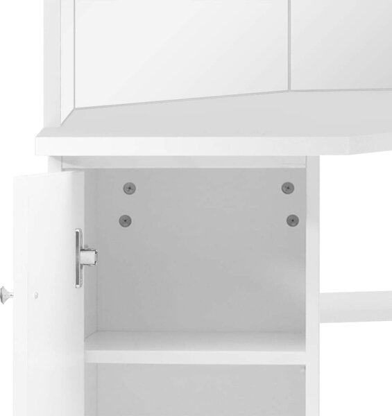 Home Elegance Sarok Sminkasztal - Fehér - 111x54x141,5cm