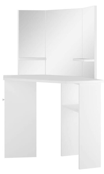 Home Elegance Sarok Sminkasztal - Fehér - 111x54x141,5cm
