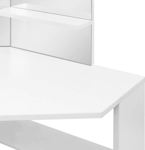 Home Elegance Sarok Sminkasztal - Fehér - 111x54x141,5cm