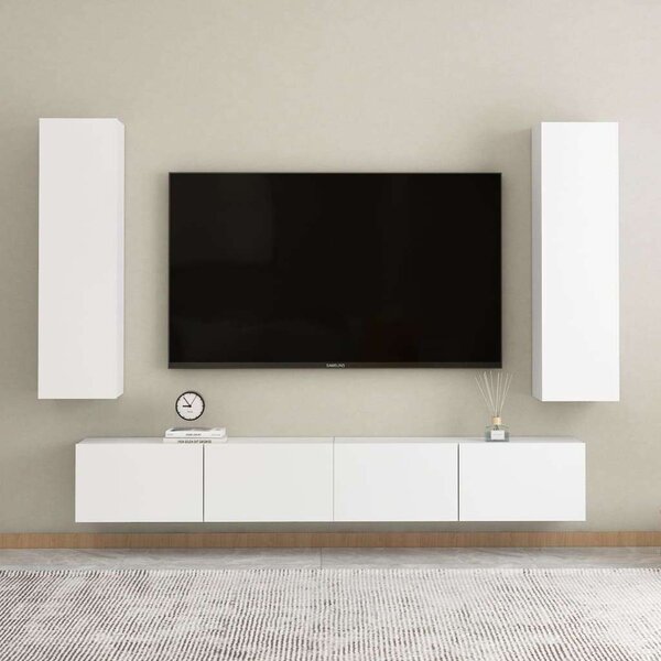 Modern Falra Szerelhető TV Szekrény - Fehér - 2 Polc - 110 cm