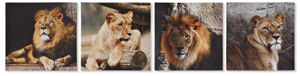 Kép, vászon, mdf, 120x2,3x40, oroszlán, 4, féle (készletről)