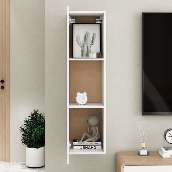 Modern Falra Szerelhető TV Szekrény - Fehér - 2 Polc - 110 cm