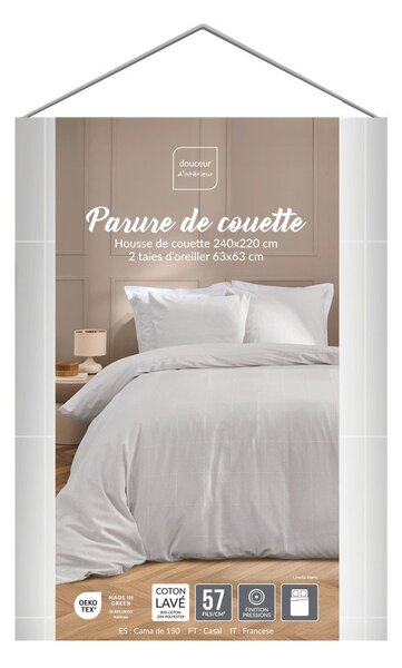 Fehér kétszemélyes-hosszabbított ágyneműhuzat 240x220 cm Linella – douceur d'intérieur