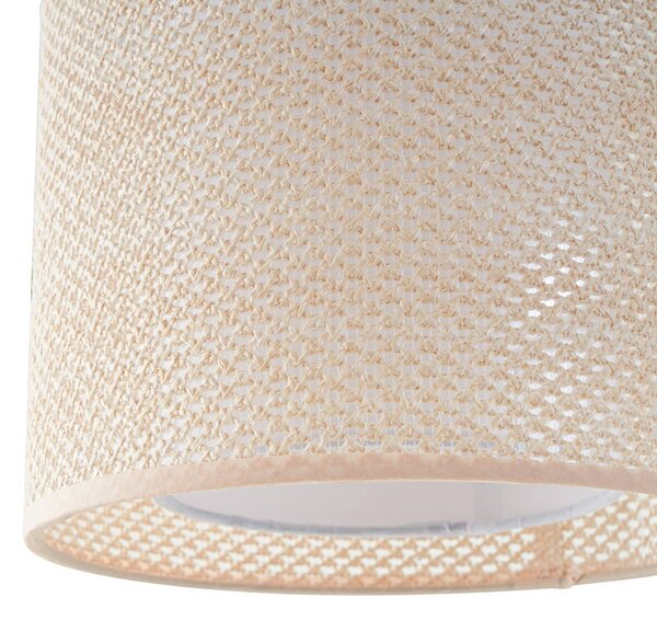 Lindby függesztéklámpa Soula, Ø 26 cm, bézs, műanyag, E27, dimmelhető, Krém / borostyánsárga, Nappali / Étkező, Műanyag, Vidéki otthon / Rusztikus