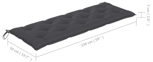Teakfa Kerti Pad - 159 cm - Párnával