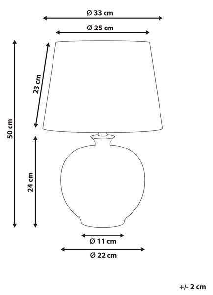 Asztali lámpa SILVES Porcelán Fehér/kék