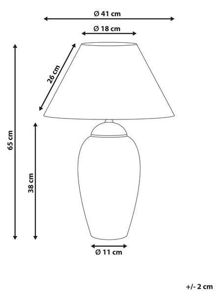 Asztali lámpa VERUSA Porcelán Fehér/kék