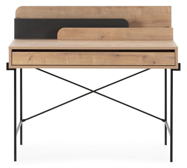 Tölgyfa szekreter típusú íróasztal 60x113 cm Lila – Marckeric