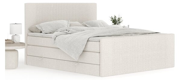 Bézs ágyneműtartós boxspring ágy 140x200 cm Bergamo – Maison de Rêve