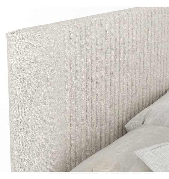 Bézs ágyneműtartós boxspring ágy 140x200 cm Bergamo – Maison de Rêve