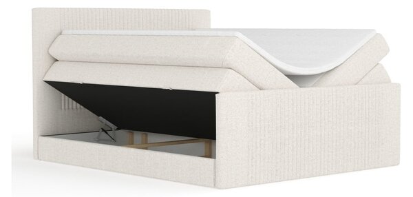 Bézs ágyneműtartós boxspring ágy 140x200 cm Bergamo – Maison de Rêve