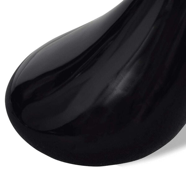 Modern Kerek Üveglapú Dohányzóasztal - Fekete - 42cm