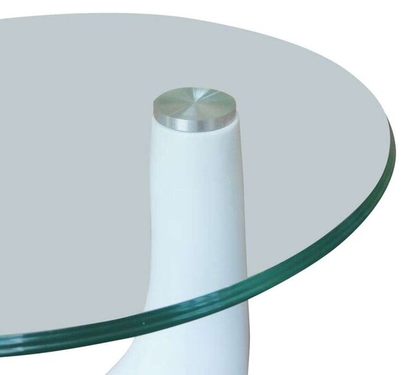 Modern Kerek Üveglapú Dohányzóasztal - 42 cm