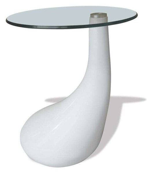 Modern Kerek Üveglapú Dohányzóasztal - 42 cm