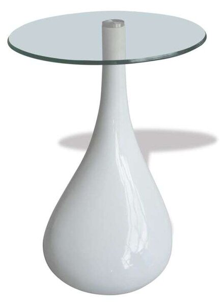 Modern Kerek Üveglapú Dohányzóasztal - 42 cm