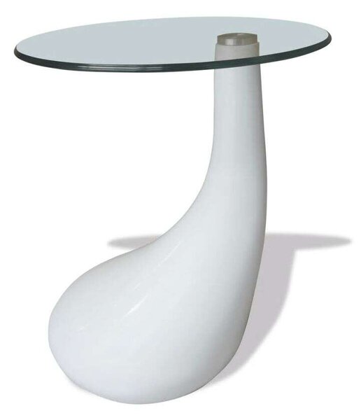 Modern Kerek Üveglapú Dohányzóasztal - 42 cm