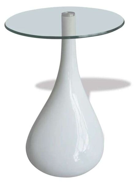 Modern Kerek Üveglapú Dohányzóasztal - 42 cm