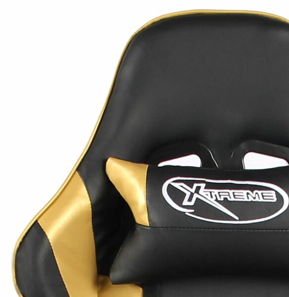VidaXL Gamer Szék - Arany/Fekete - Lábtartóval