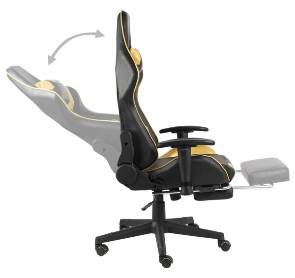 VidaXL Gamer Szék - Arany/Fekete - Lábtartóval